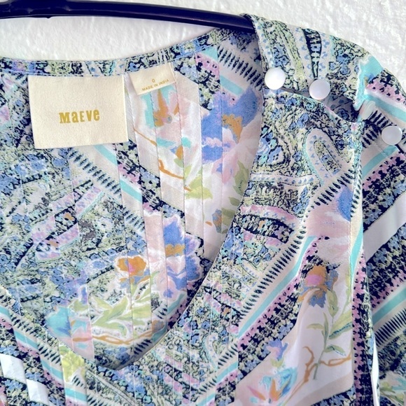 Anthropologie Maeve Maya Top Flutter Sleeve Blouse size 0 - Picture 2 of 10